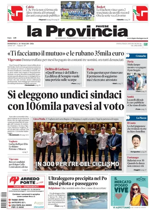 Prima pagina La Provincia Pavese di oggi - Quotidiano regionale