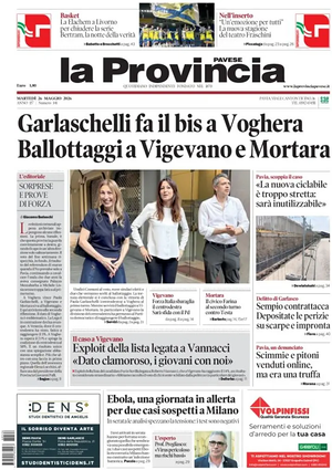 Prima pagina La Provincia Pavese di oggi - Quotidiano regionale
