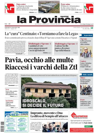 Prima pagina La Provincia Pavese di oggi - Quotidiano regionale