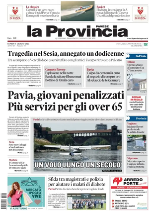 Prima pagina La Provincia Pavese di oggi - Quotidiano regionale