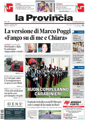 Prima pagina La Provincia Pavese di oggi - Quotidiano regionale