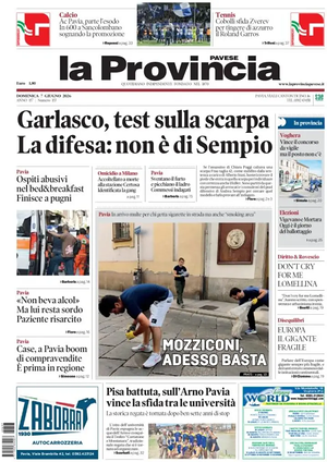 Prima pagina La Provincia Pavese di oggi - Quotidiano regionale