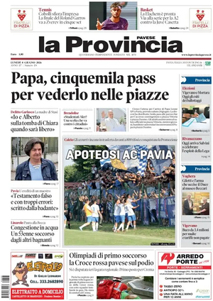 Prima pagina La Provincia Pavese di oggi - Quotidiano regionale