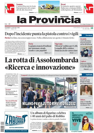 Prima pagina La Provincia Pavese di oggi - Quotidiano regionale
