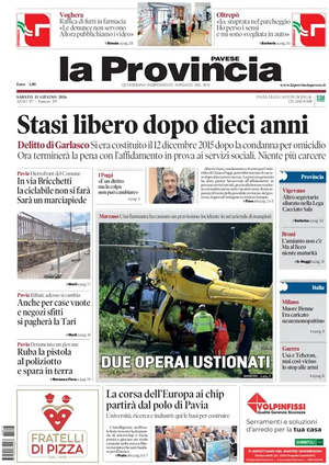 Prima pagina La Provincia Pavese di oggi - Quotidiano regionale