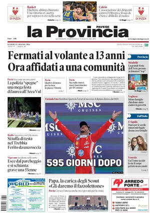 Prima pagina La Provincia Pavese di oggi - Quotidiano regionale