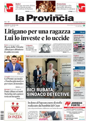 Prima pagina La Provincia Pavese di oggi - Quotidiano regionale