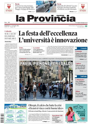 Prima pagina La Provincia Pavese di oggi - Quotidiano regionale