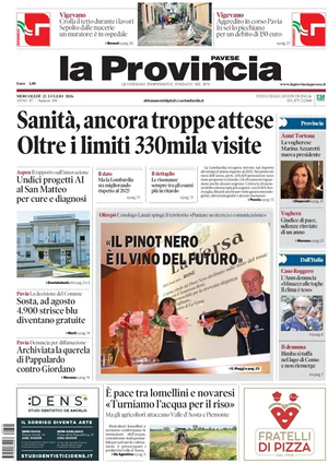 Prima pagina La Provincia Pavese di oggi - Quotidiano regionale