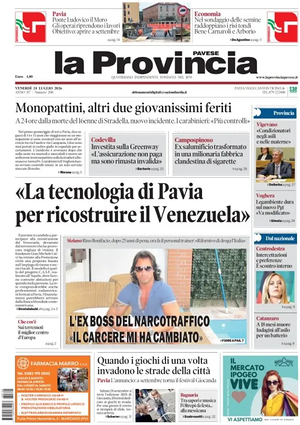Prima pagina La Provincia Pavese di oggi - Quotidiano regionale