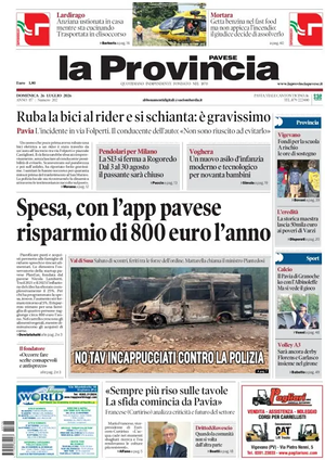 Prima pagina La Provincia Pavese di oggi - Quotidiano regionale