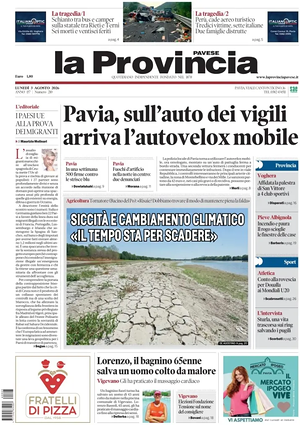 Prima pagina La Provincia Pavese di oggi - Quotidiano regionale