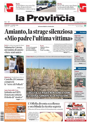 Prima pagina La Provincia Pavese di oggi - Quotidiano regionale