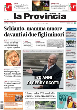 Prima pagina La Provincia Pavese di oggi - Quotidiano regionale