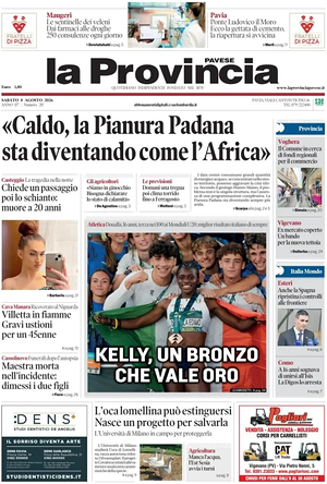 Prima pagina La Provincia Pavese di oggi - Quotidiano regionale
