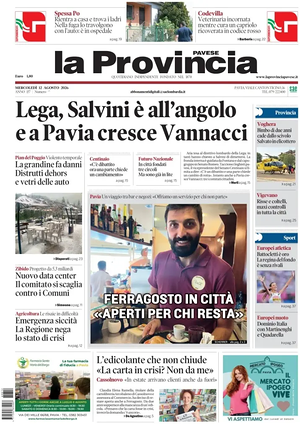 Prima pagina La Provincia Pavese di oggi - Quotidiano regionale