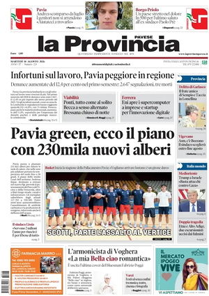 Prima pagina La Provincia Pavese di oggi - Quotidiano regionale