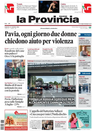 Prima pagina La Provincia Pavese di oggi - Quotidiano regionale