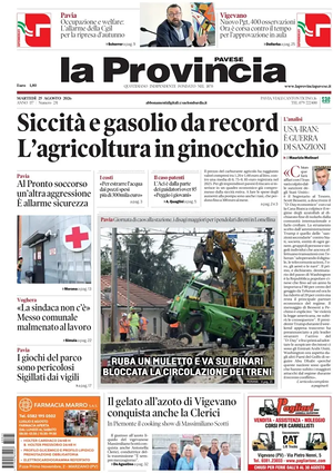 Prima pagina La Provincia Pavese di oggi - Quotidiano regionale