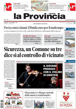 Prima pagina La Provincia Pavese di oggi - Quotidiano regionale