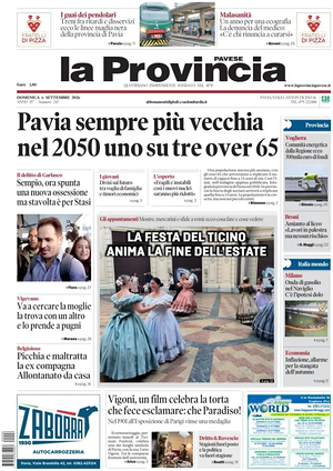 Prima pagina La Provincia Pavese di oggi - Quotidiano regionale