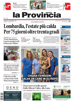 Prima pagina La Provincia Pavese di oggi - Quotidiano regionale