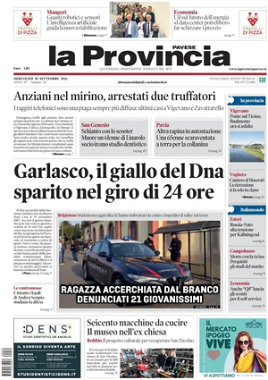 Prima pagina La Provincia Pavese di oggi - Quotidiano regionale