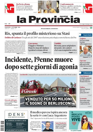 Prima pagina La Provincia Pavese di oggi - Quotidiano regionale