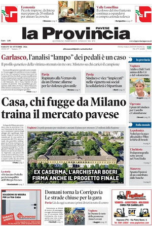 Prima pagina La Provincia Pavese di oggi - Quotidiano regionale