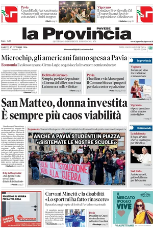 Prima pagina La Provincia Pavese di oggi - Quotidiano regionale