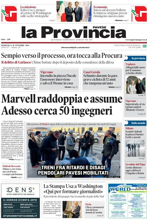 Prima pagina La Provincia Pavese di oggi - Quotidiano regionale