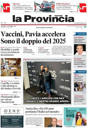Prima pagina La Provincia Pavese di oggi - Quotidiano regionale