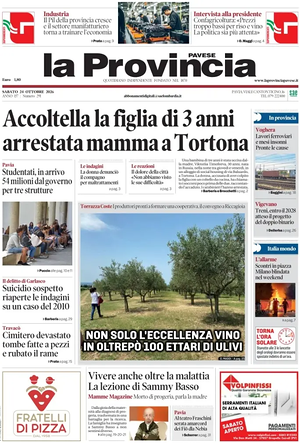 Prima pagina La Provincia Pavese di oggi - Quotidiano regionale