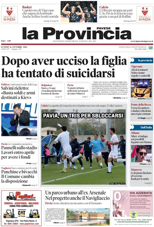 Prima pagina La Provincia Pavese di oggi - Quotidiano regionale
