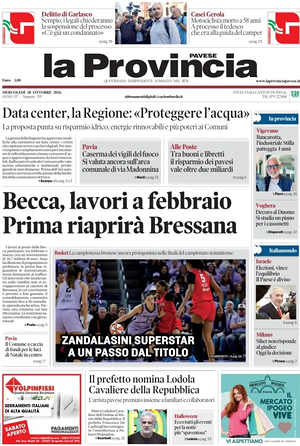 Prima pagina La Provincia Pavese di oggi - Quotidiano regionale