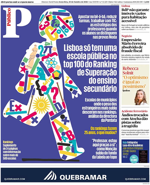 Capa de Público de hoje - Jornal nacionais