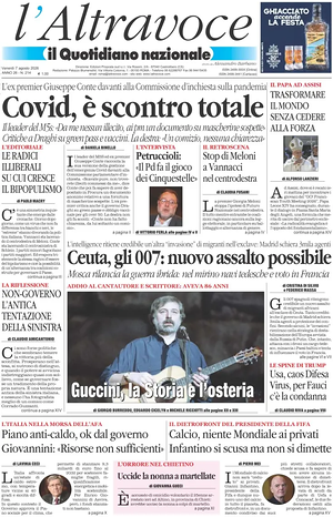 Prima pagina Il Quotidiano del Sud L'Altravoce di oggi - Quotidiano nazionale