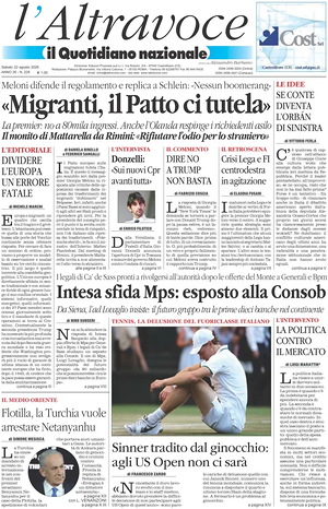 Prima pagina Il Quotidiano del Sud L'Altravoce di oggi - Quotidiano nazionale