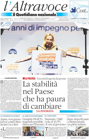 Prima pagina Il Quotidiano del Sud L'Altravoce di oggi - Quotidiano nazionale
