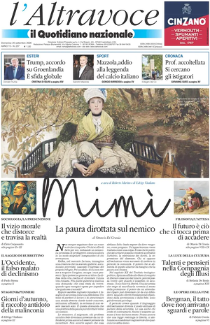 Prima pagina Il Quotidiano del Sud L'Altravoce di oggi - Quotidiano nazionale