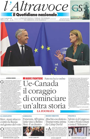 Prima pagina Il Quotidiano del Sud L'Altravoce di oggi - Quotidiano nazionale
