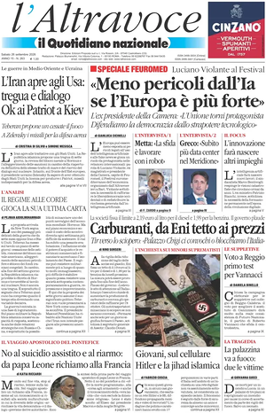 Prima pagina Il Quotidiano del Sud L'Altravoce di oggi - Quotidiano nazionale