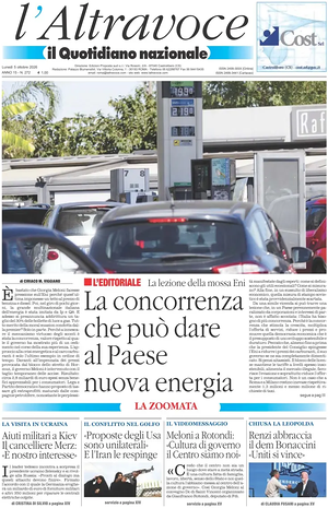 Prima pagina Il Quotidiano del Sud L'Altravoce di oggi - Quotidiano nazionale