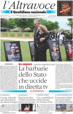 Prima pagina Il Quotidiano del Sud L'Altravoce di oggi - Quotidiano nazionale