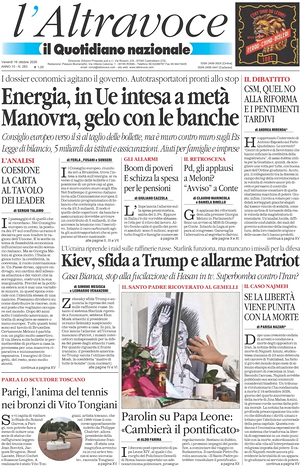 Prima pagina Il Quotidiano del Sud L'Altravoce di oggi - Quotidiano nazionale