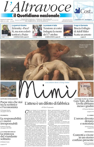 Prima pagina Il Quotidiano del Sud L'Altravoce di oggi - Quotidiano nazionale