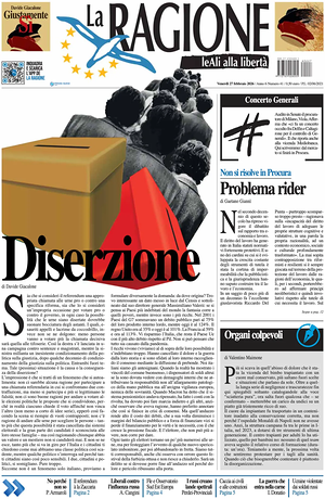 Prima pagina La Ragione di oggi - Quotidiano nazionale