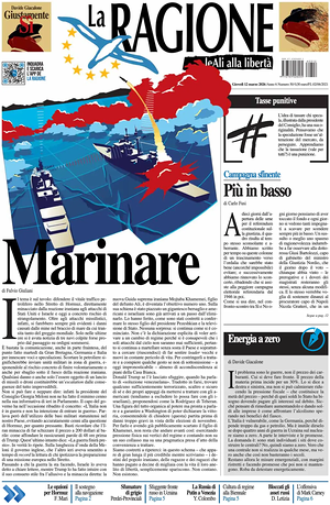 Prima pagina La Ragione di oggi - Quotidiano nazionale