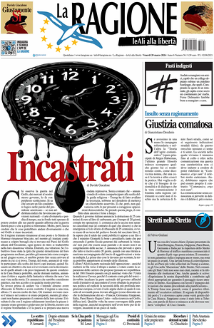 Prima pagina La Ragione di oggi - Quotidiano nazionale