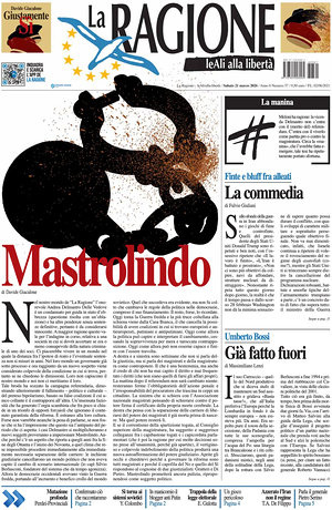 Prima pagina La Ragione di oggi - Quotidiano nazionale